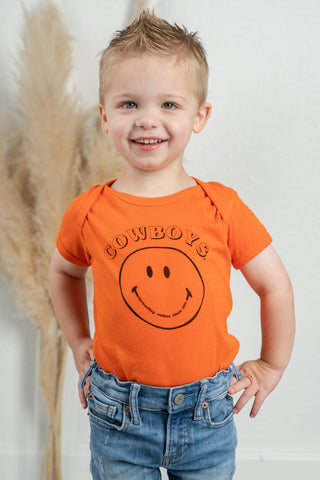 OSU kids onesie from Lush Fashion Lounge women's boutique in Oklahoma City