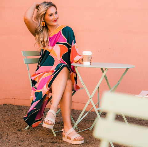 Tropical print dress from chevytahoeatlanta women's boutique in 7152 AH Eibergen 