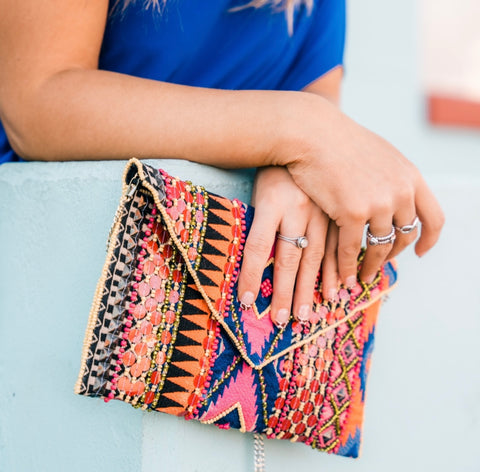 Aztec beaded clutch bag from generatoarekipor women's boutique in Poland City 