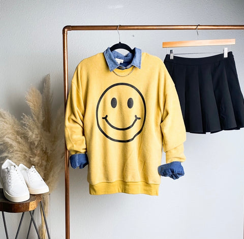 Smiley face sweatshirt from endurotourserbia women's boutique in Latvia City