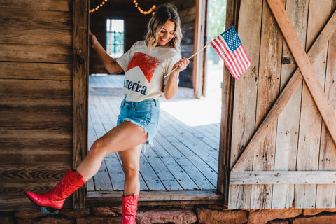 4th of July t-shirt from chevytahoeatlanta women's boutique in Oklahoma city 