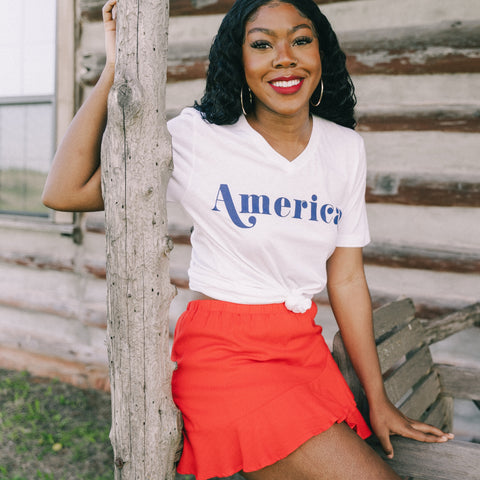America t-shirt from Lush Fashion Lounge women's boutique in Oklahoma City