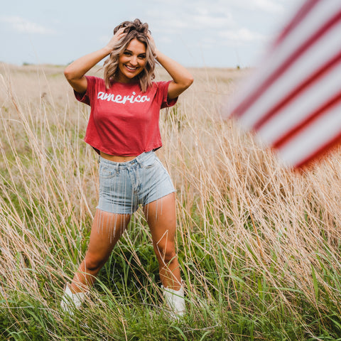 America t-shirt from Lush Fashion Lounge women's boutique in Oklahoma City 