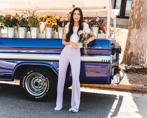 Purple wide leg pants from chevytahoeatlanta women's boutique 