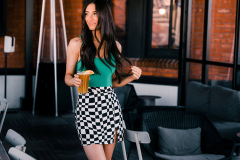 Checkered skirt from Lush Fashion Lounge women's boutique in Oklahoma City 