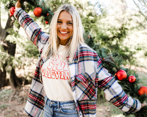 Christmas outfit from Lush Fashion Lounge women's boutique in Oklahoma City 