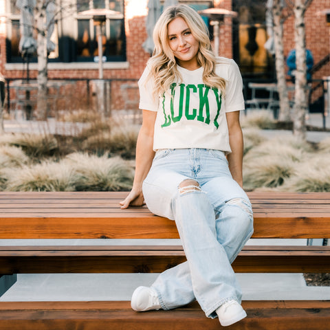 Lucky t-shirt from Lush Fashion Lounge women's boutique in Oklahoma City 