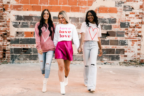 Valentine's t-shirts from Lush Fashion Lounge women's boutique in Oklahoma City 