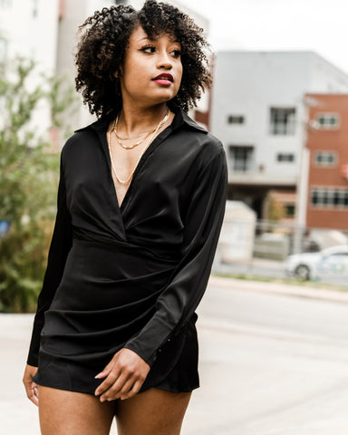 Black dress from Lush Fashion Lounge women's boutique in Oklahoma City