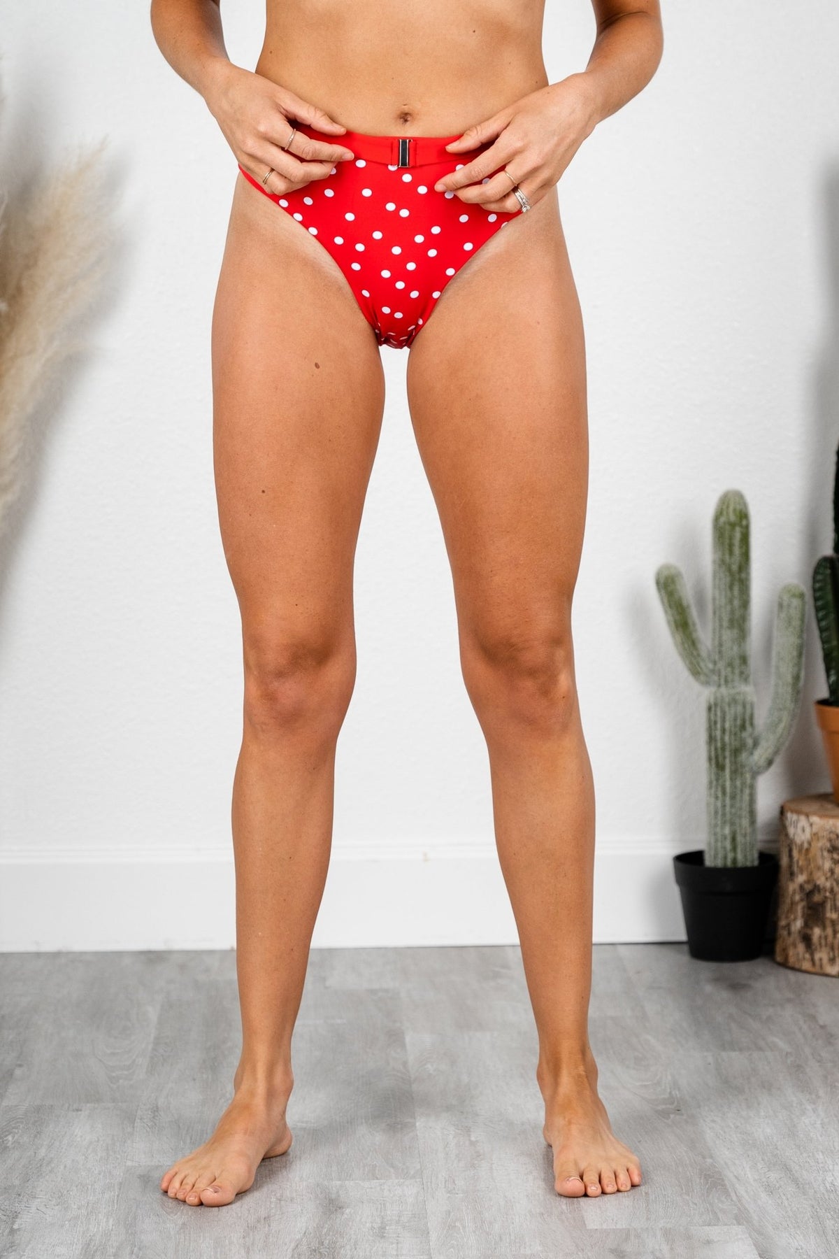 Polka dot swim bottoms red  Trendy Swimwear & Cute Swimsuits - Lush Fashion  Lounge