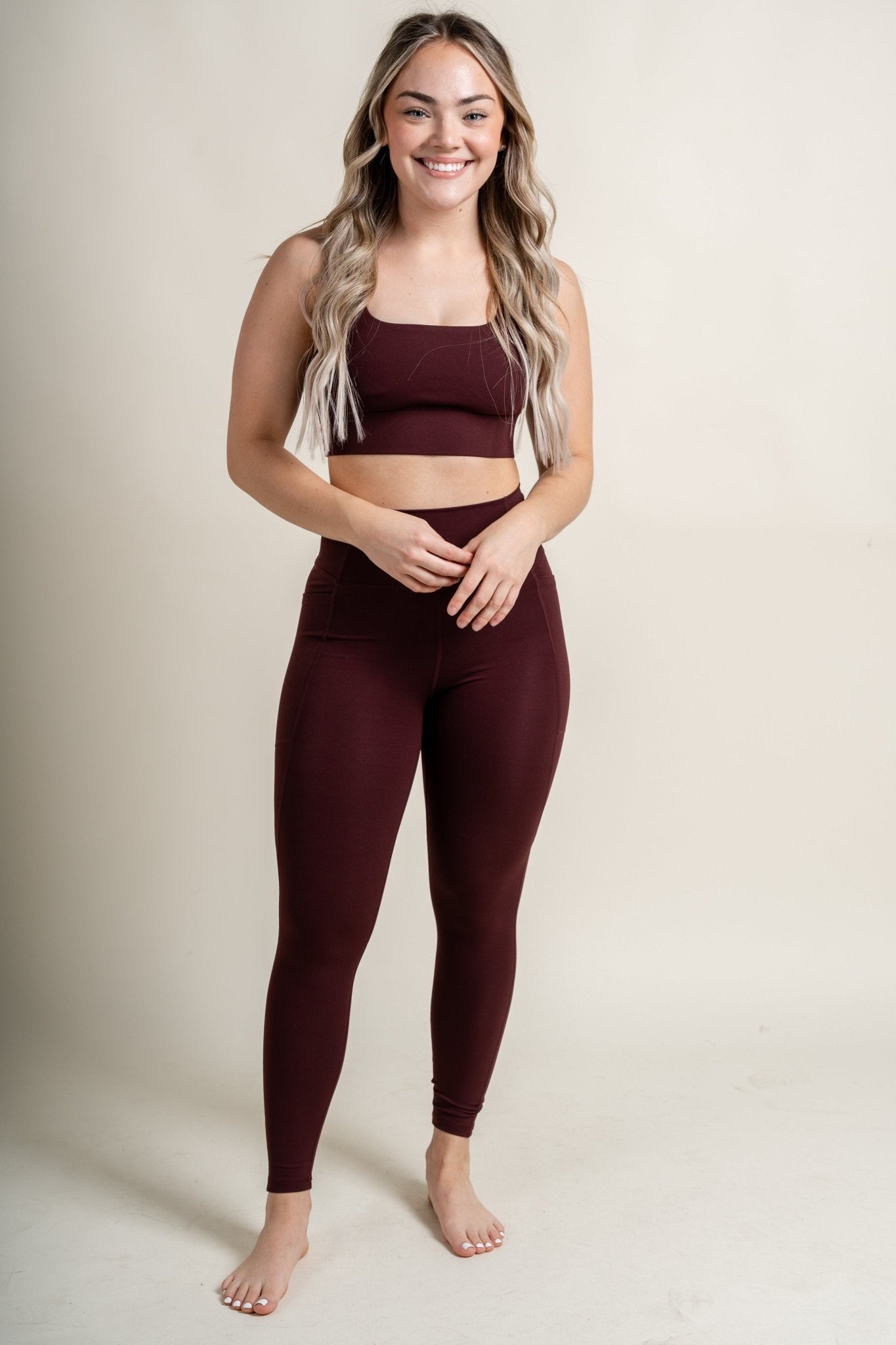Novah High Waist Buttery Soft Leggings Chocolate – Lush Lily Boutique