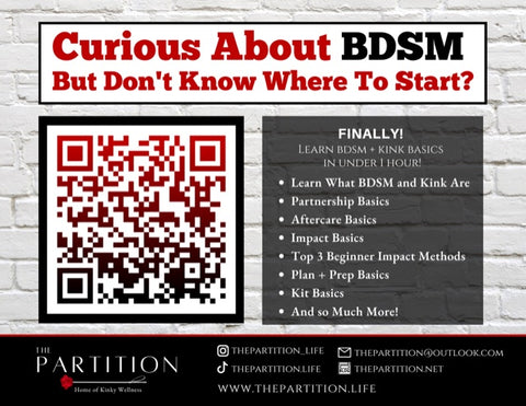 Curious about BDSM? The Partition - Home of Kinky Wellness now at  Boink Adult boutique