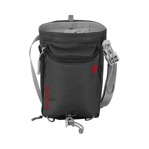 black Mammut chalkbag with a zipper pocket in the front 