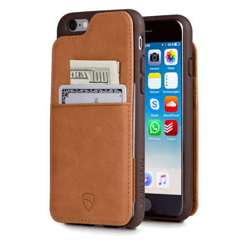 een paar team Hoofdkwartier Vaultskin ETON ARMOUR - Leather Wallet Case for iPhone 6 Plus
