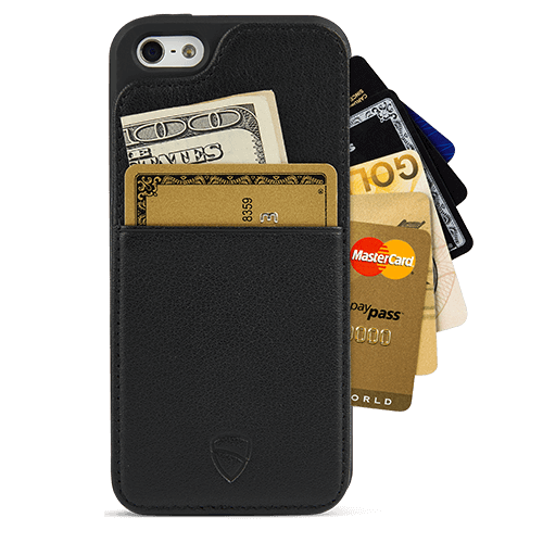 Melodieus Dicteren Dollar Vaultskin ETON ARMOUR - Leather Wallet Case for iPhone SE / 5S