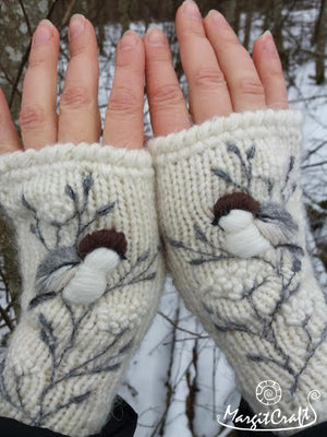 hand knitted fingerless gloves