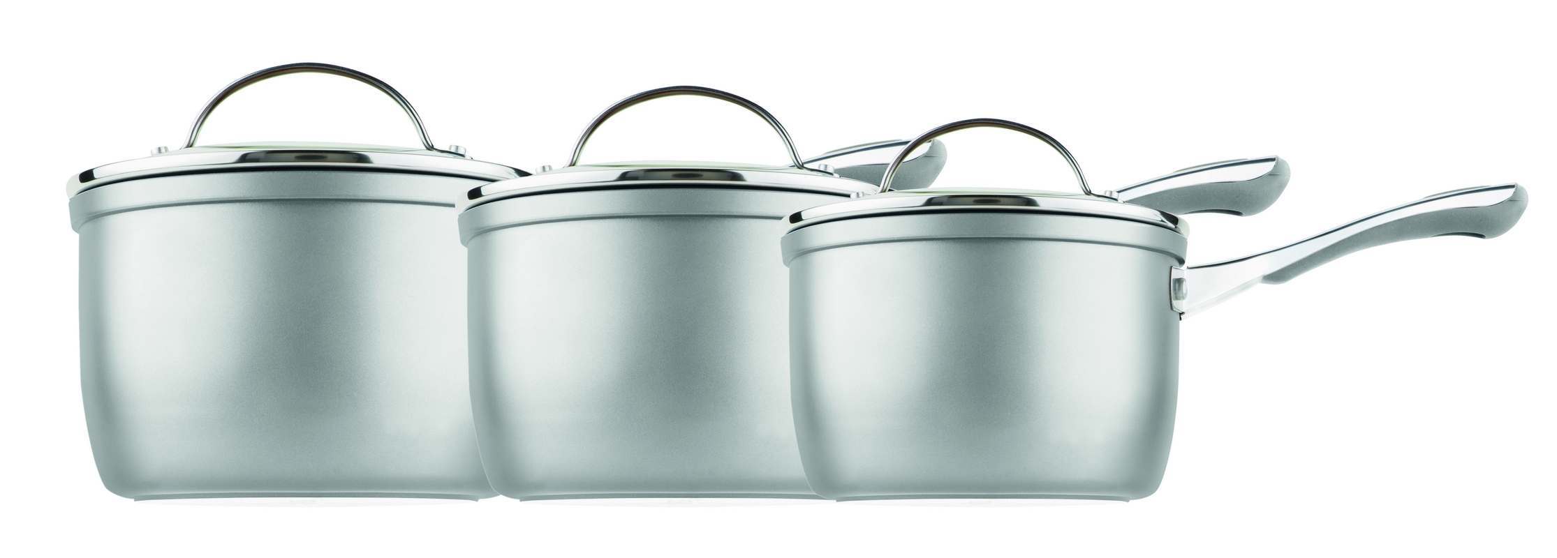 An image of Prestige Prism 3 Piece Pan Set - Eggplant