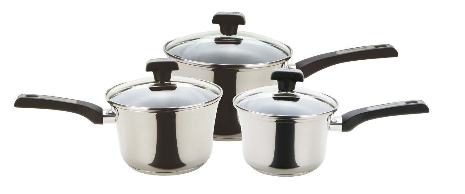 An image of Prestige Dura Steel Dura Steel Set 3pce (16/18/20cm Saucepans)