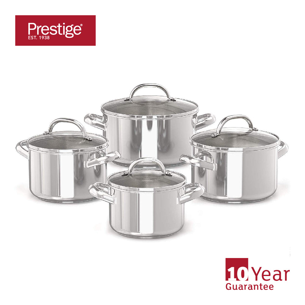 An image of Prestige 4 Piece Stainless Steel Stockpot Set