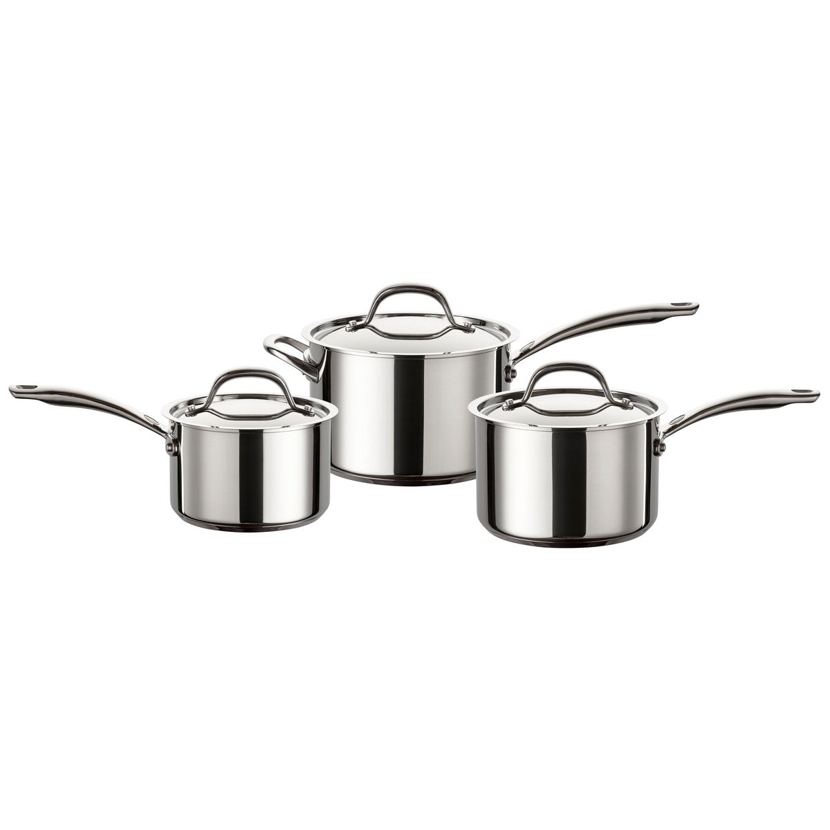 An image of Ultimum Stainless Steel 3 Piece Saucepan Set