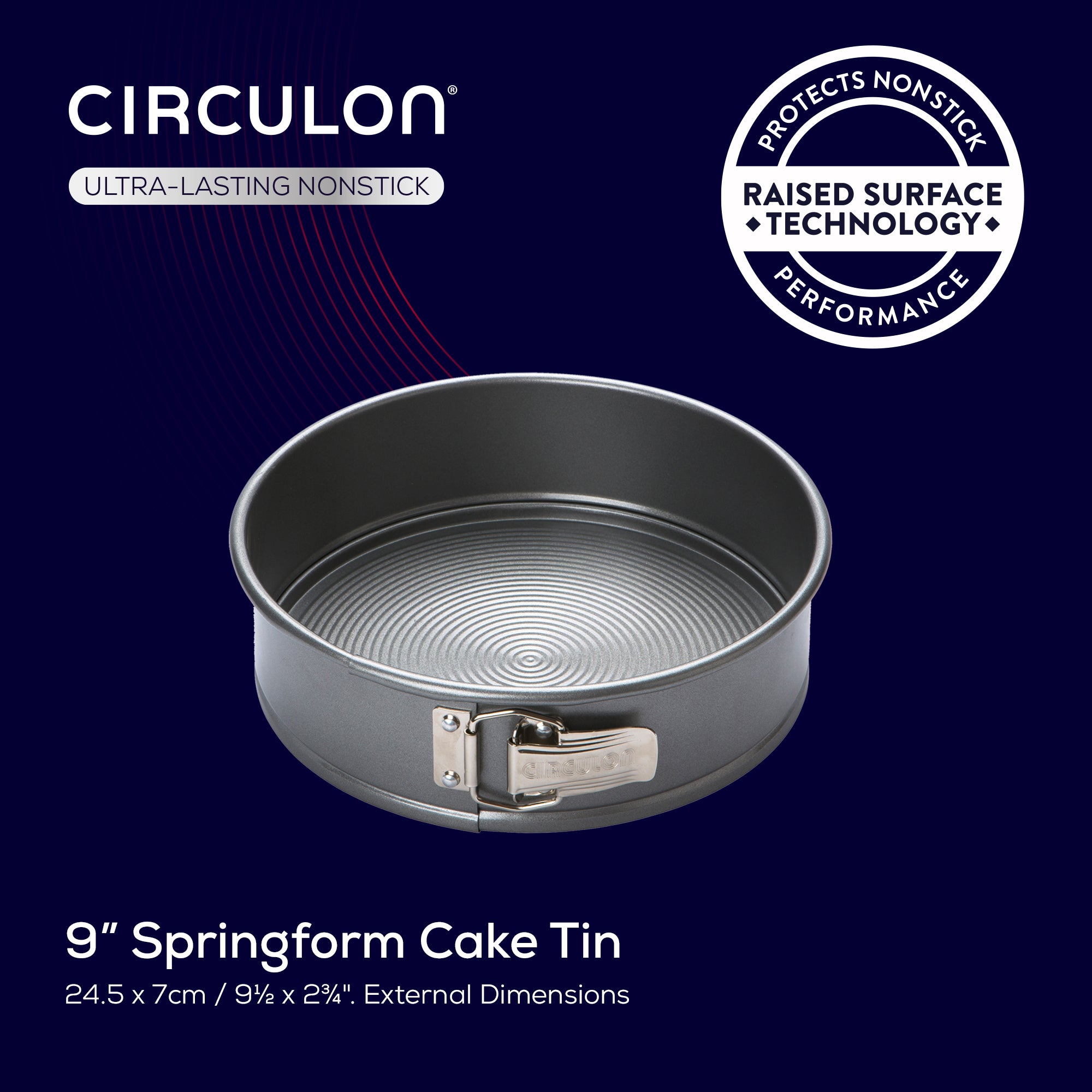 Circulon Bakeware Nonstick Springform Pan, 9-Inch, Gray