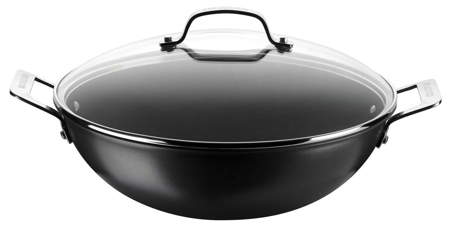 An image of Circulon 34cm Wok with Glass Lid