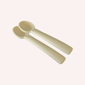 Baby Silicone Feeding Spoons (Blush/Shifting Sand) 2-Pack – Mushie