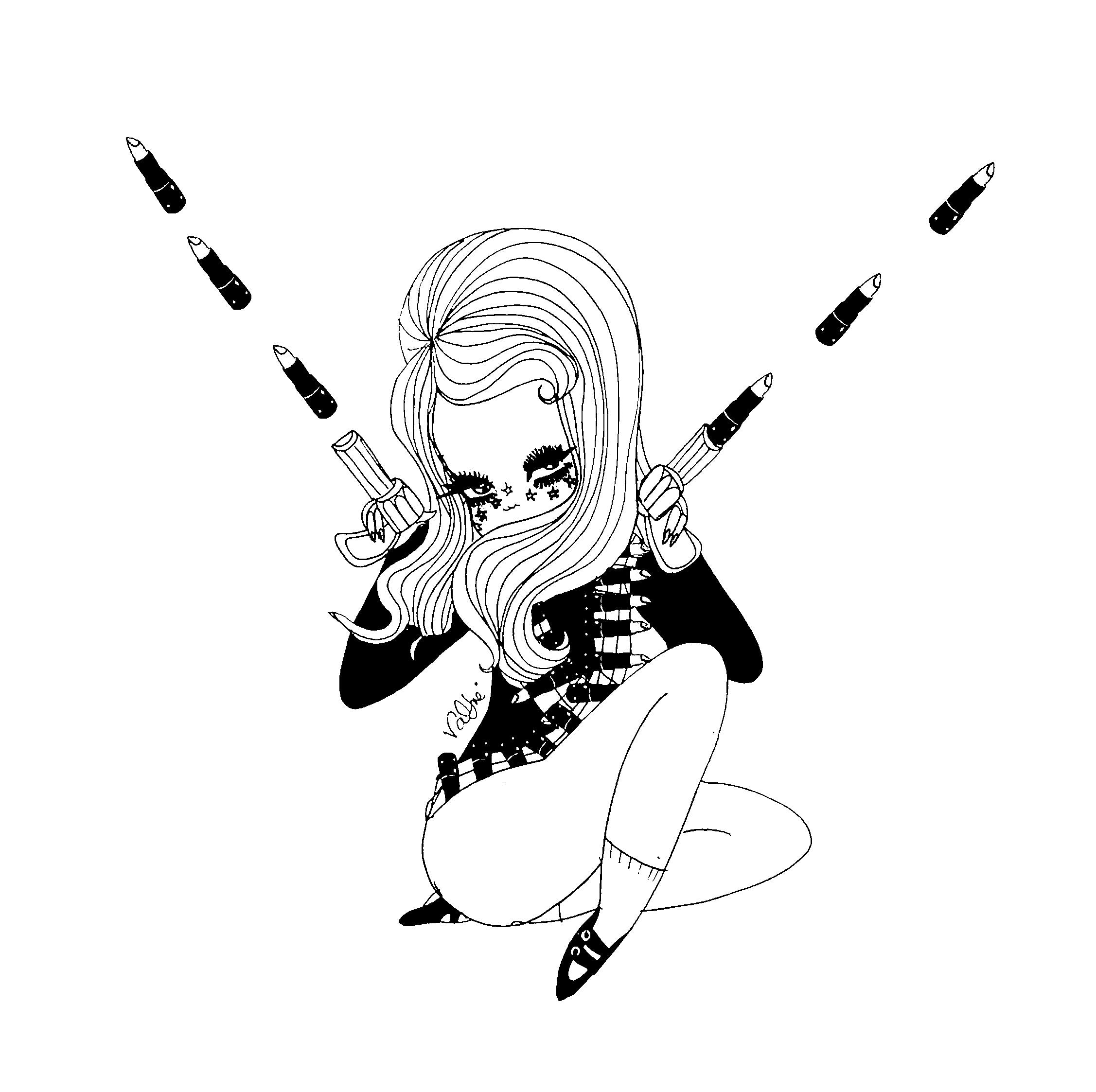 Download Lipstick Girl Coloring Page
