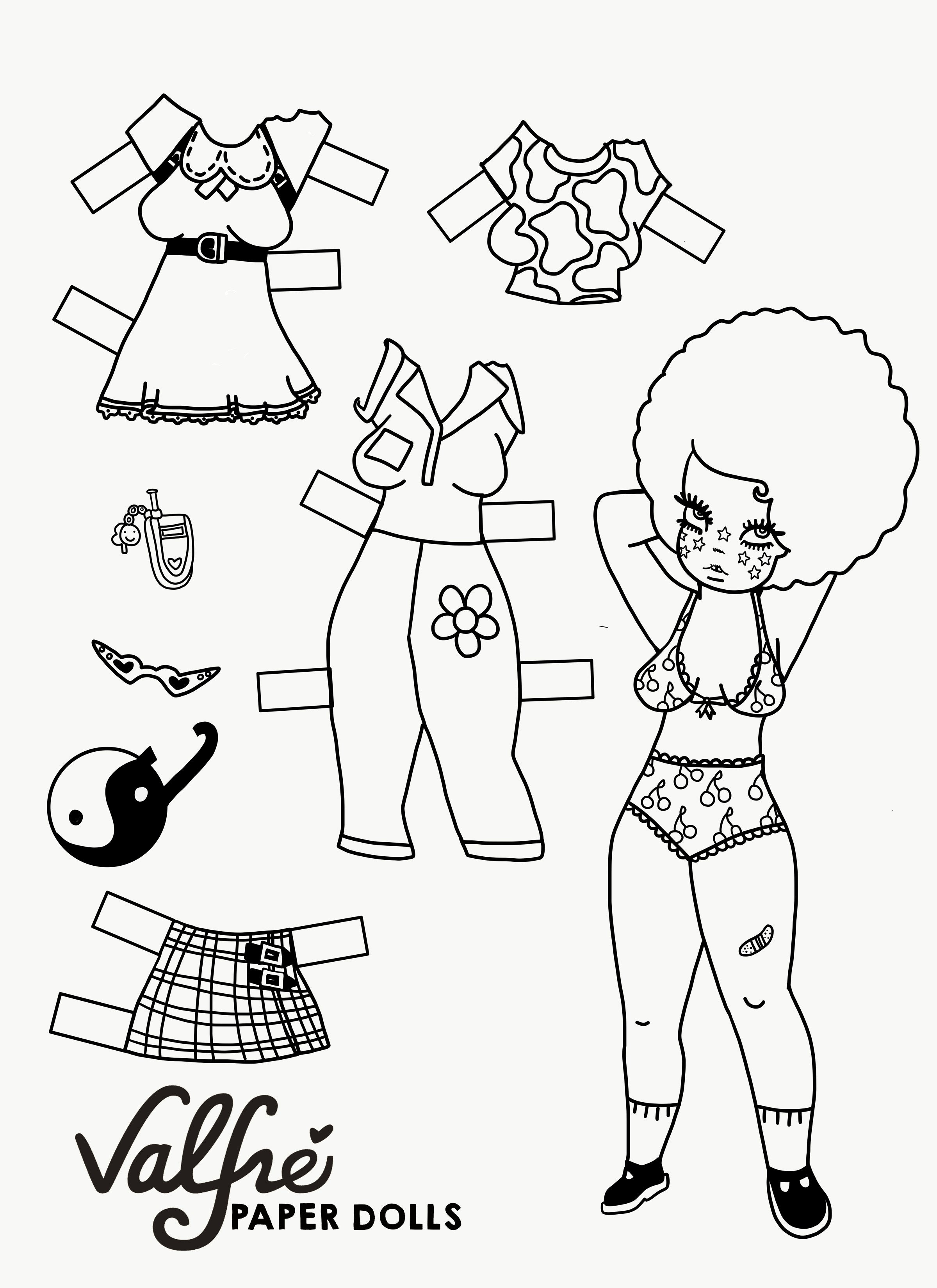 black paper dolls