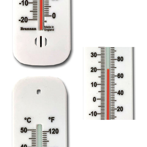 Brannan Wall Mount Glass Thermometer, +50 °C max