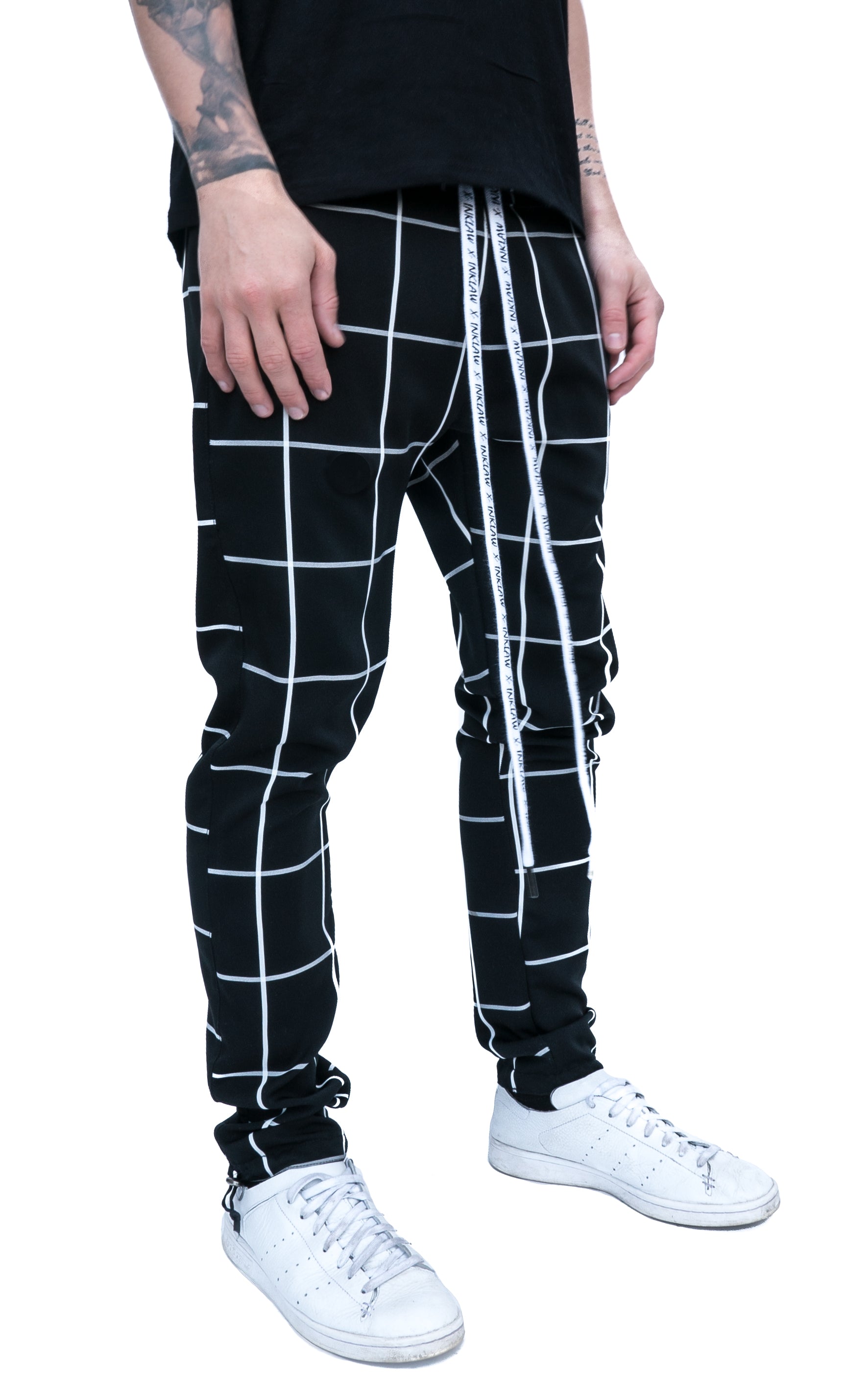 checkered stripe joggers