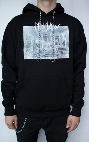 black chain hoodie