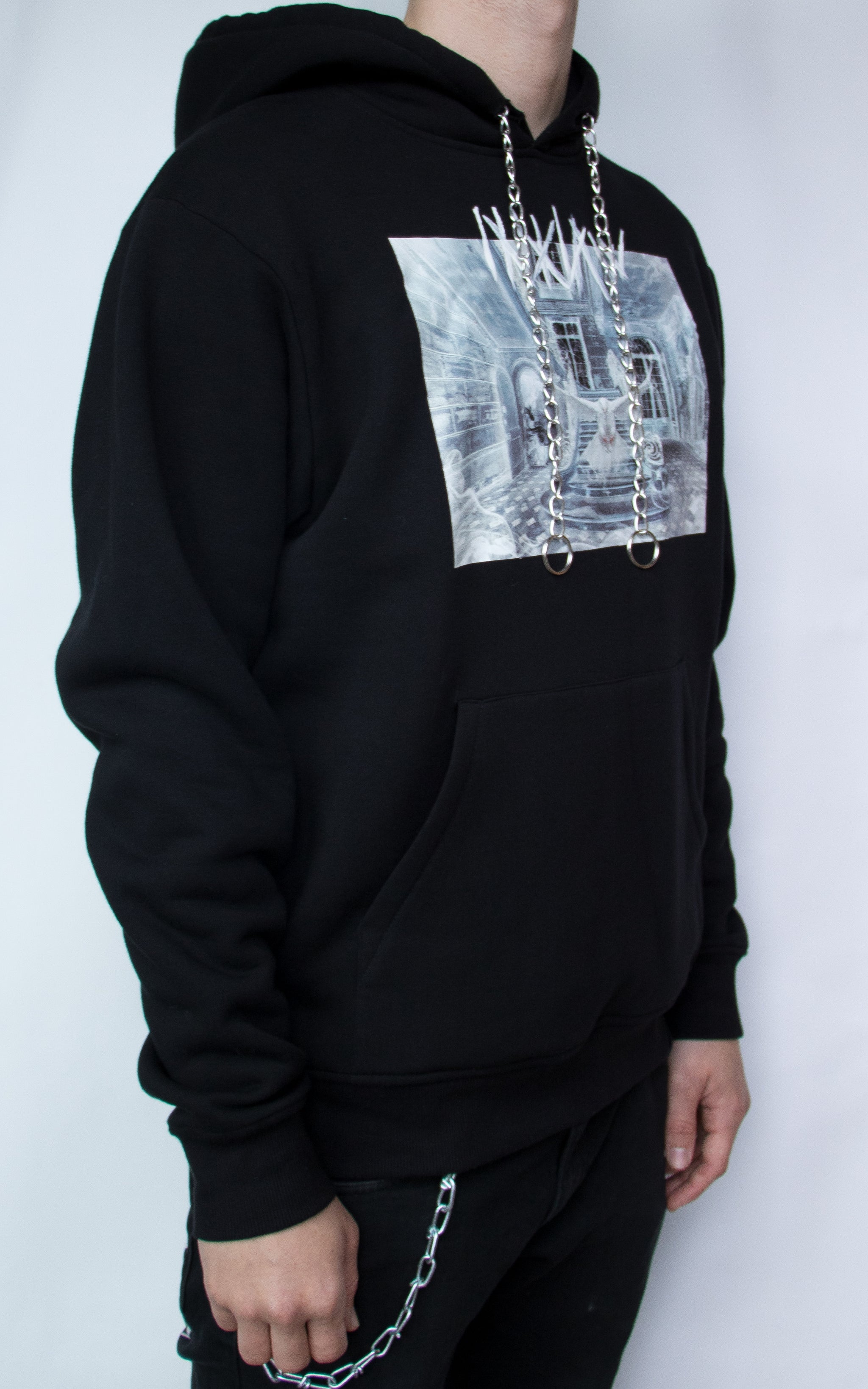 black chain hoodie