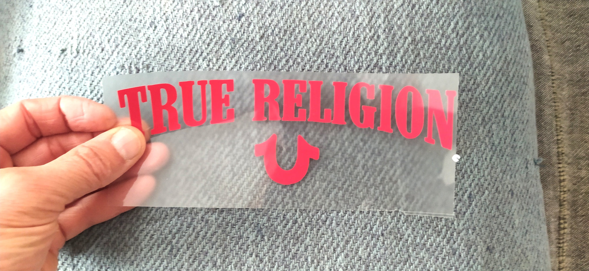 true religion iron on logo