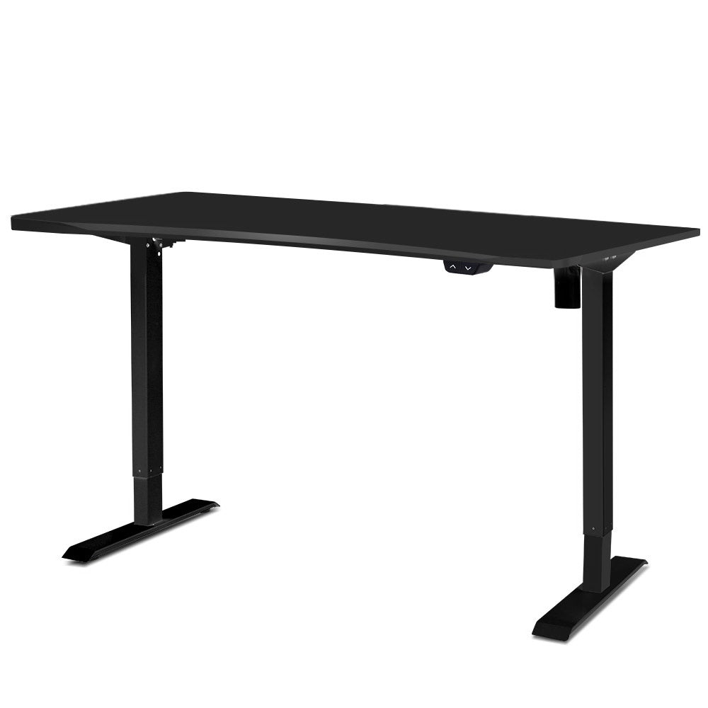 Powered Multiway Standing Desk Sit Stand Table Curved 140cm Black