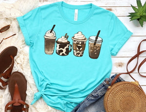 Cow Print Coffee Shirt - Coffee Cow Shirt - TheDaveyBoutique