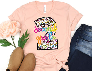 2nd Grade Leopard Shirt - Second Grade Teacher Shirt - TheDaveyBoutique