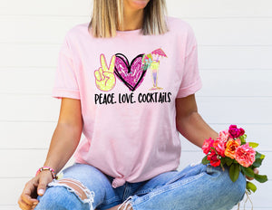 Peace Love Cocktails Shirt - Summer Shirt - TheDaveyBoutique