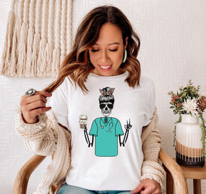 Skeleton Nurse Shirt - Funny Nurse Shirt - TheDaveyBoutique
