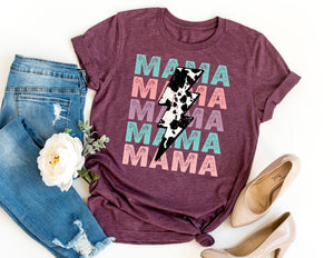Mama Stacked Cowhide Shirt - Mom Shirt - TheDaveyBoutique