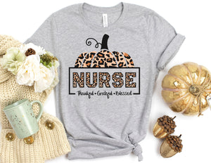 Nurse Thankful Grateful Blessed Shirt - Fall Nurse Shirt - TheDaveyBoutique