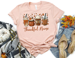 Thankful Nurse Coffee Shirt - Fall Nurse Shirt - TheDaveyBoutique