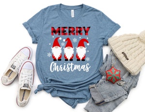 Merry Christmas Plaid Gnome Shirt - Christmas Shirt - TheDaveyBoutique