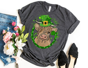 Highland Cow St Patricks Shirt - St Patricks day Shirt - TheDaveyBoutique