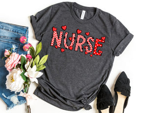 Nurse Hearts Valentine Shirt - Valentine Nurse Shirt - TheDaveyBoutique