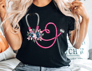 Pink Nurse Stethoscope Shirt - Nurse Shirt - TheDaveyBoutique