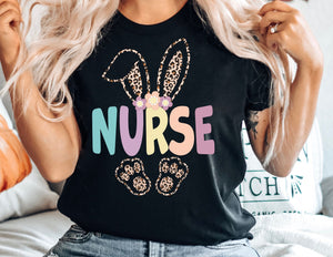 Easter Nurse Leopard Bunny Shirt - Easter Nurse Shirt - TheDaveyBoutique