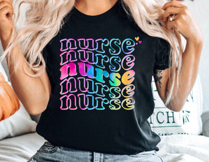 Colorful Stacked Nurse Shirt - Nurse Shirt - TheDaveyBoutique