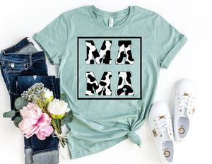 Square Mama Cow Print Shirt - Mom Shirt - TheDaveyBoutique