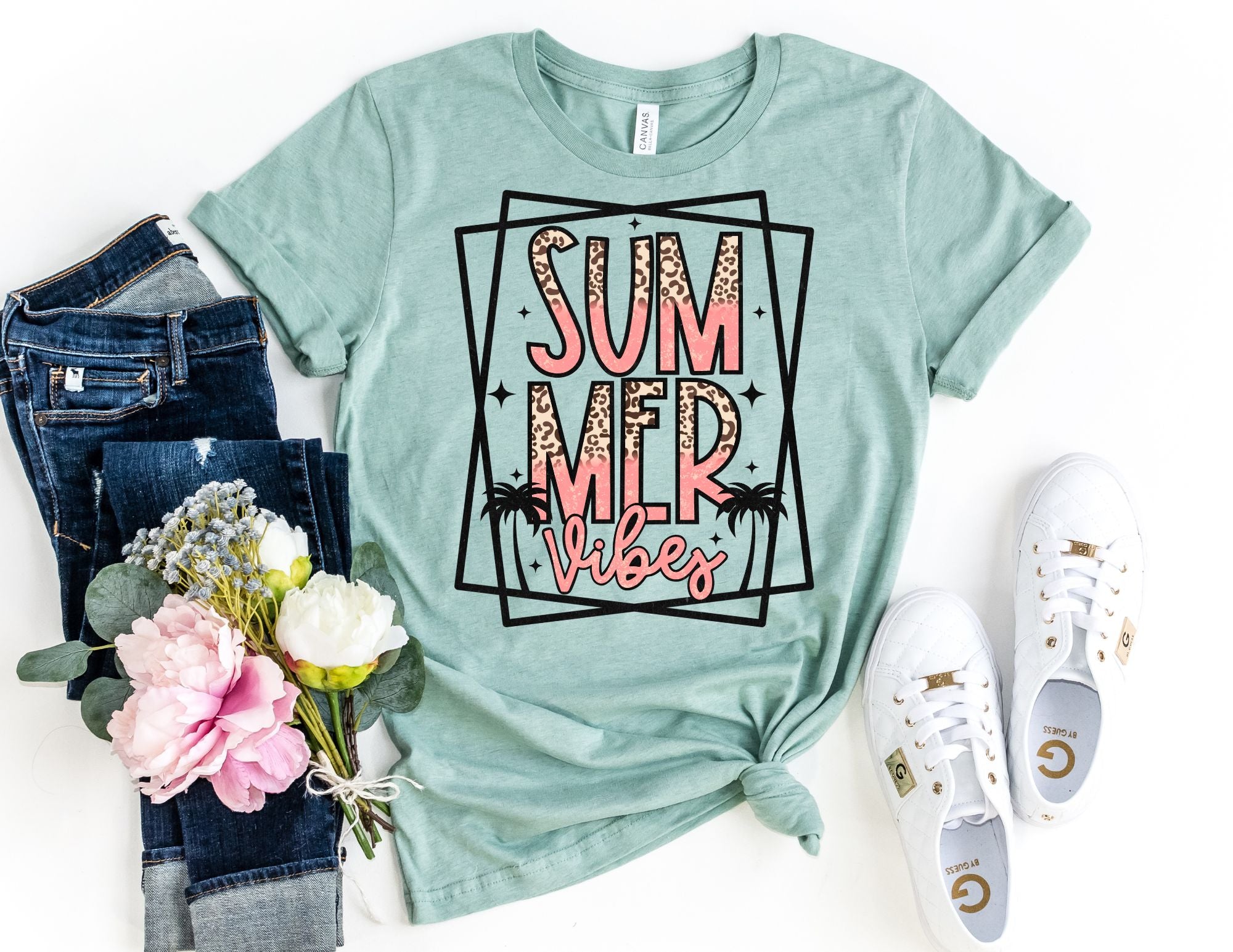 Summer Vibes Palm Trees Shirt - Summer Shirt